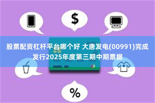 股票配资杠杆平台哪个好 大唐发电(00991)完成发行2025年度第三期中期票据